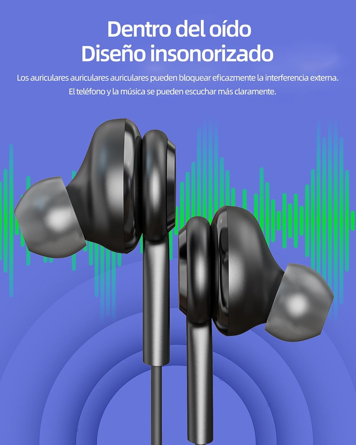 Wireless Headphones USB C (2 Pack), Earbuds Type C, Android, PC, Microphone Jack, Audio Cable, Music, Running, Earbuds, Compatible with Samsung for Iphone image number 1