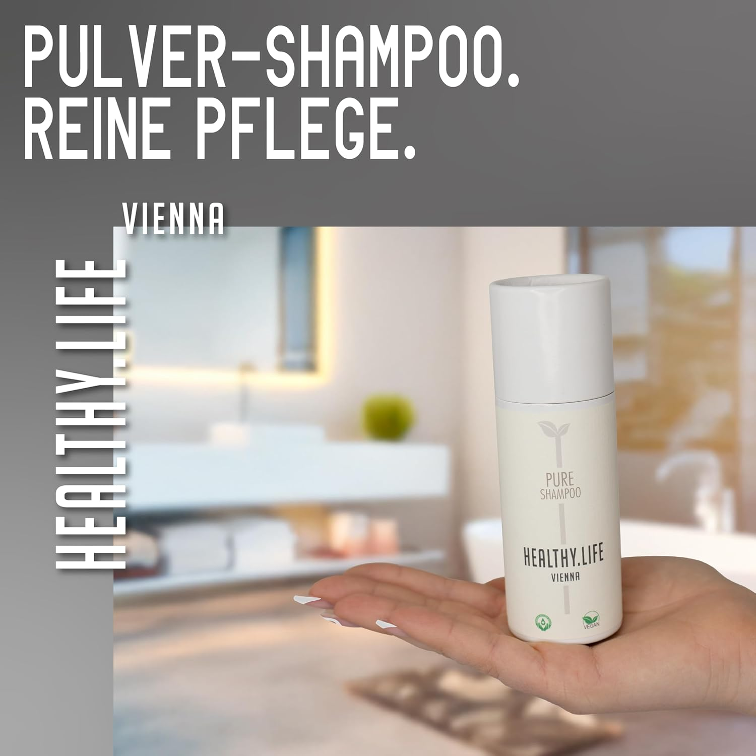 HLV - Powder Shampoo - Foam Shampoo for All Hair Types - Mild Cleansing with Cornflower Extract, Vegan, Derma Tested, Anhydrous, No Preservatives, Anti-Inflammatory & Antibacterial (40 G)