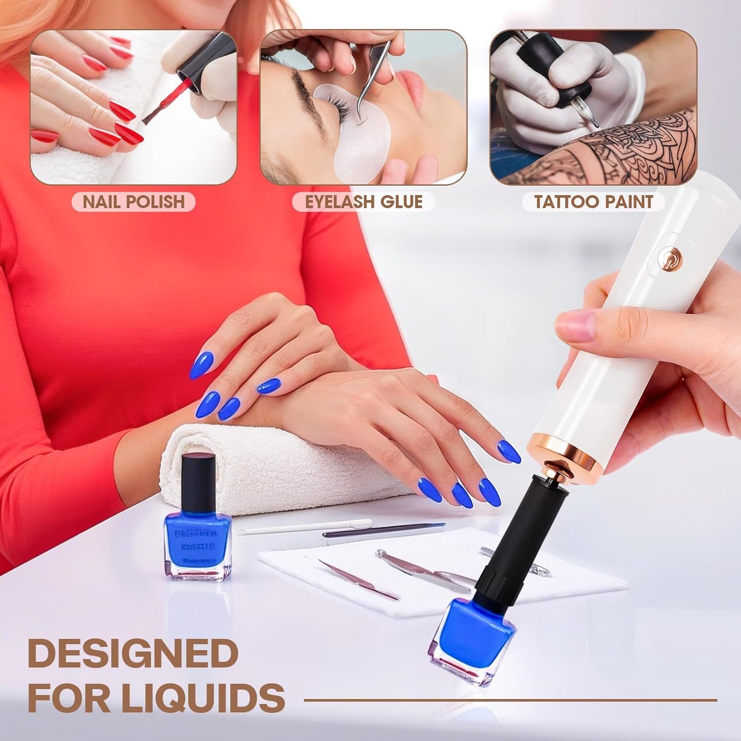 BUCICE Glue Shaker for Eyelash Extensions, Electric Nail Lacquer Shaker, Electric Shaker Time Saving Handsfree Tool Glue Nails Polish image number 3