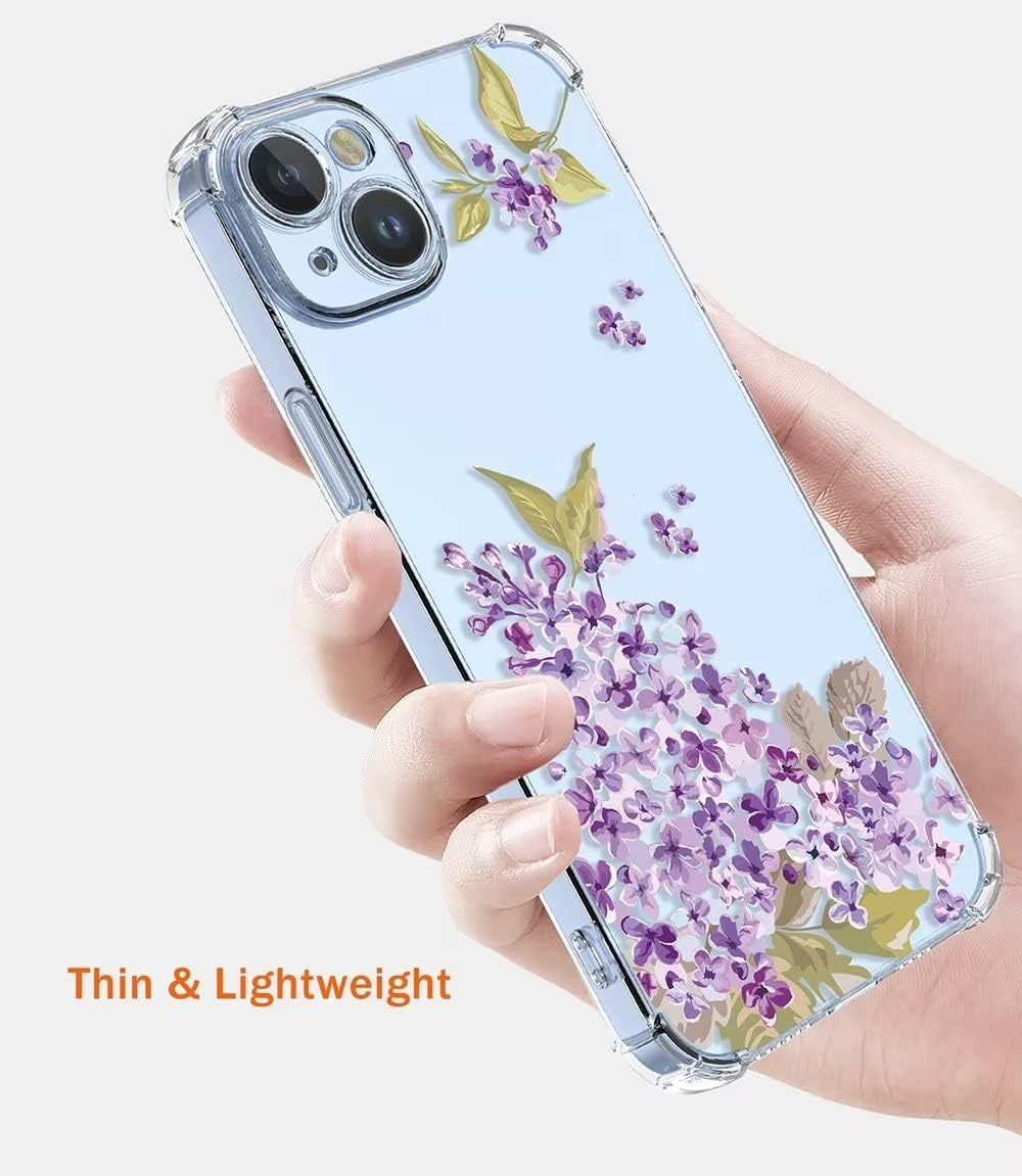 SEAHAI Case for Motorola Moto E14/Moto G04/Moto G04S, Colourful Beautiful Flowers Ultra Thin Transparent Mobile Phone Case Soft Silicone TPU Bumper Shockproof Case Protective Case - Cherry Blossoms - Camellia image number 2