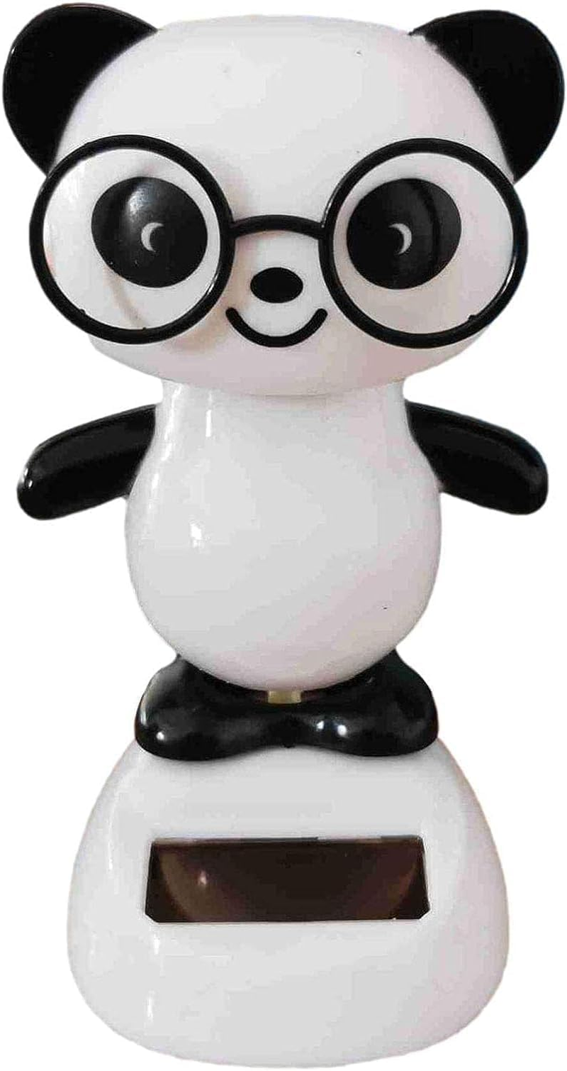 Black and White Solar Dancing Panda Bear Tiger - Shaking Doll Dancing Toys, Car Dashboard Doll Ornament, Dancing Animal Figurine Toy for Car Interior Home Desk Decorations Solar Power Kits image number 3