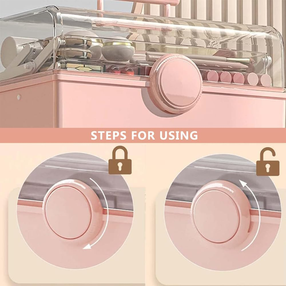 3 Layers Plastic Portable Storage Box, Multipurpose Organizer and Storage Case for Art Craft and Cosmetic, Portable Handled Storage Box for Home, School, Office image number 1