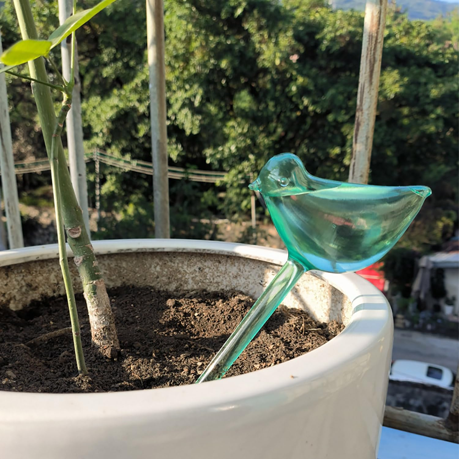 Plant Watering Globes, 4 Colors Bird Shaped Watering Bulbs for Outdoor and Indoor Plants, Clear Plant Watering Bulbs Self Watering Planter Insert