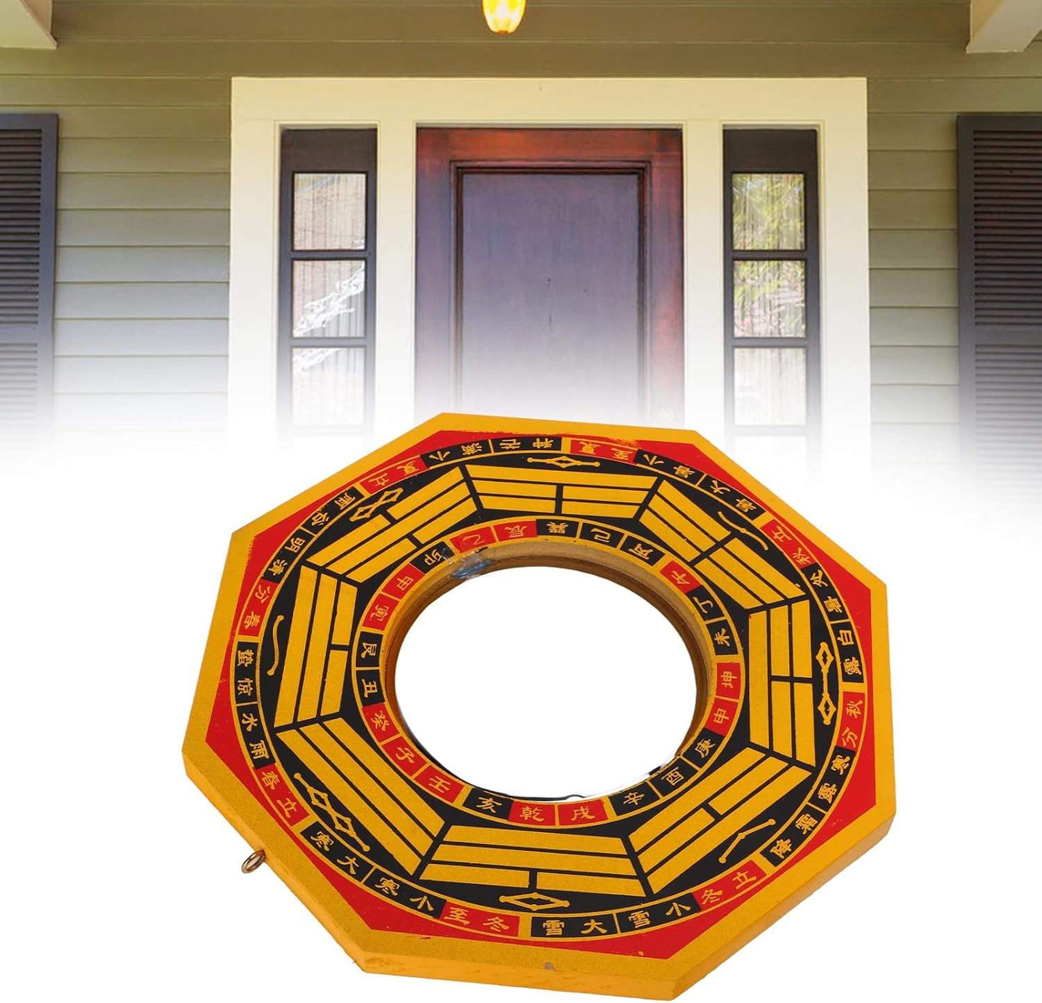 Chinese Bagua Mirror Feng Shui Mirror, Attract Positive Energy & Good Luck, Traditional Feng Shui Decoration Outdoor Convex Mirror Suitable for Door Hangings