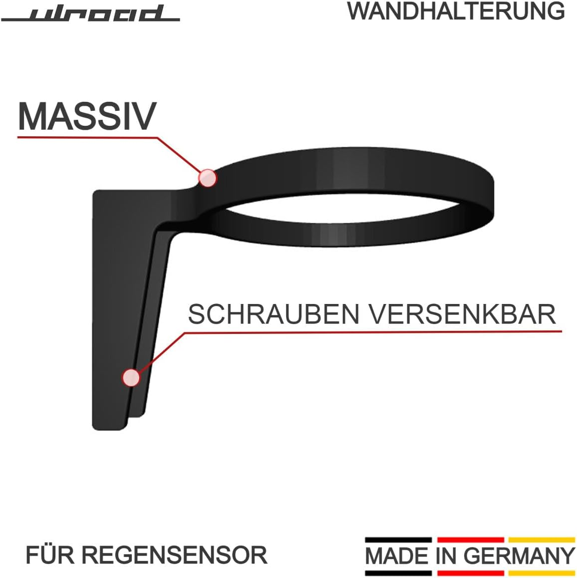 ULROAD Wall Mount for Netatmo Rain Gauge Wall Mount Rain Sensor Holder Black image number 1