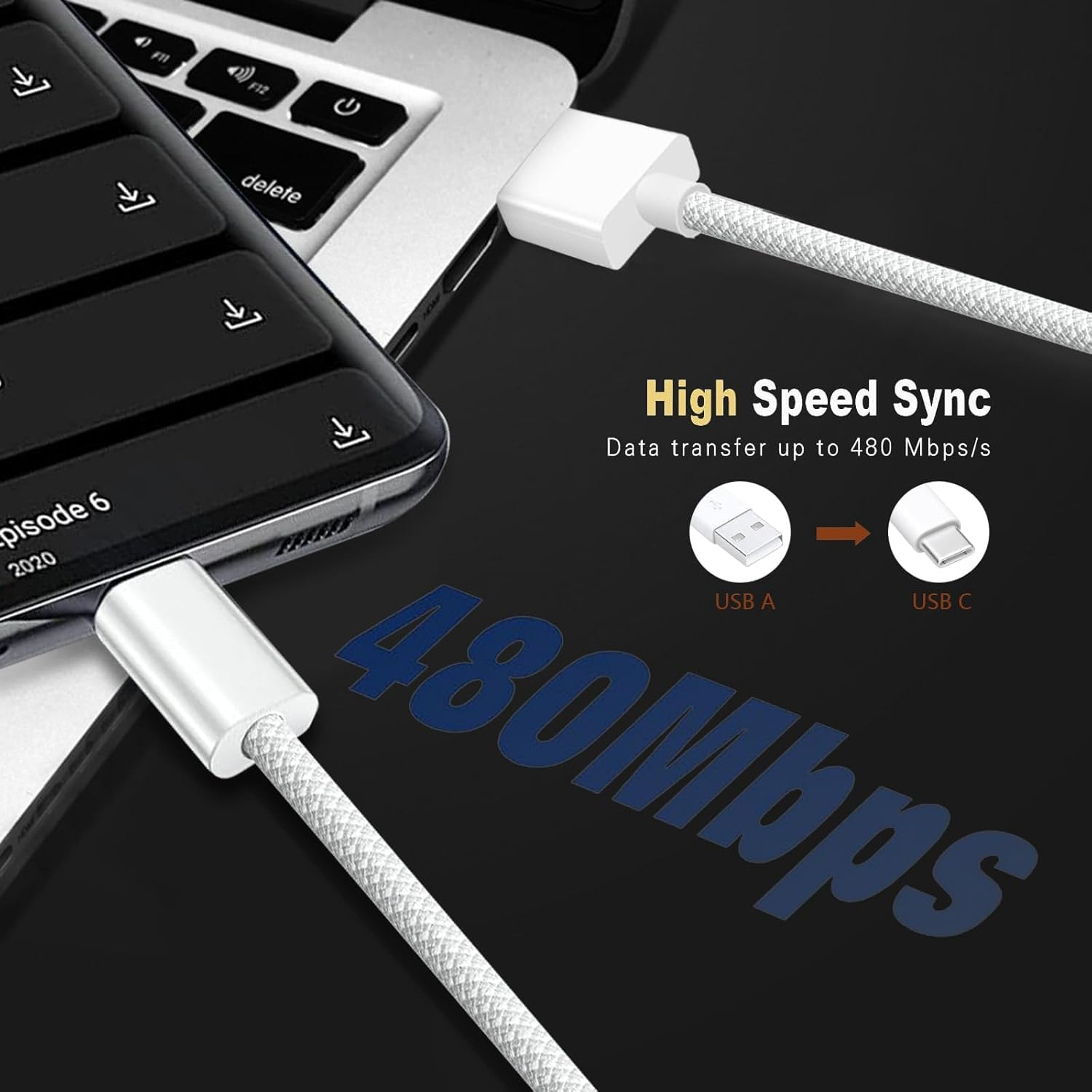 Iphone 17/16/16E Car Charger Cable, USB a to USB C Woven Cable for Iphone 17 16 15 Pro Max, 15/16 Plus, 17Air, Airpods Pro (2Nd/3Rd Gen), Airpods 4, Airpod Max 2 Accessories Charger Power Cord 1M image number 5