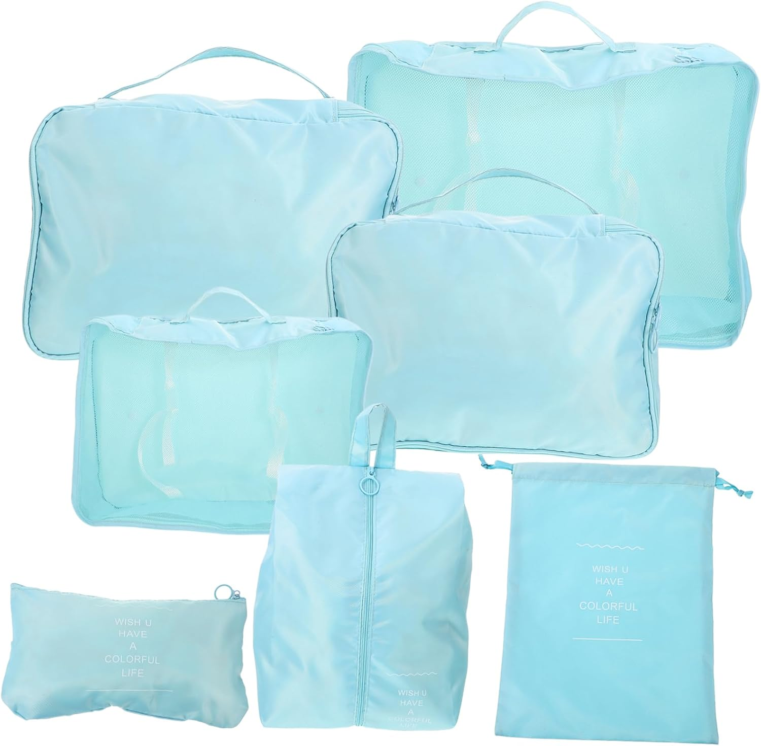 LIFKOME 7Pcs Travel Organizer Bag Packing Cubes for Suitcases Luggage Organiser Garment Bag for Travel Essential Packing