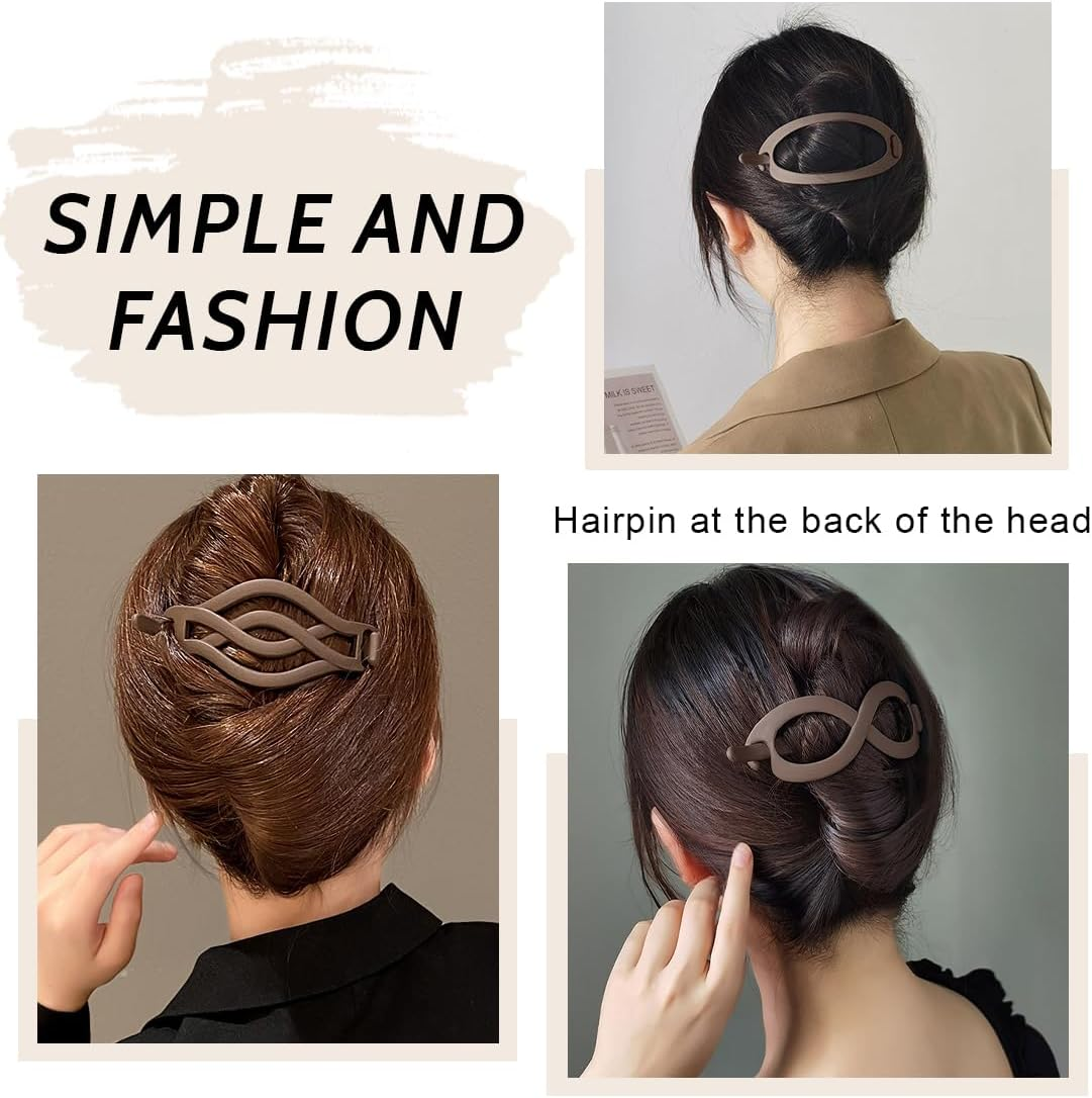 Pack of 6 Hair Clips for Women French Hair Clip Set Banana Clip Ellipse Hair Clips Non-Slip Hair Clips for Thin or Thick Hair Large Classic Vintage Matte Hair Clip for Women Girls image number 1