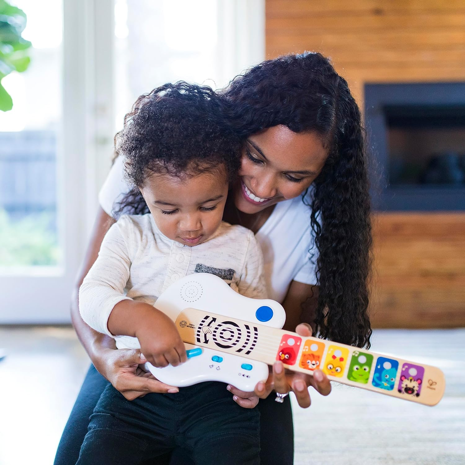 Baby Einstein Strum along Songs Magic Touch Wooden Musical Light up Toy Guitar with Whammy Bar, Age 6 Months+ image number 1