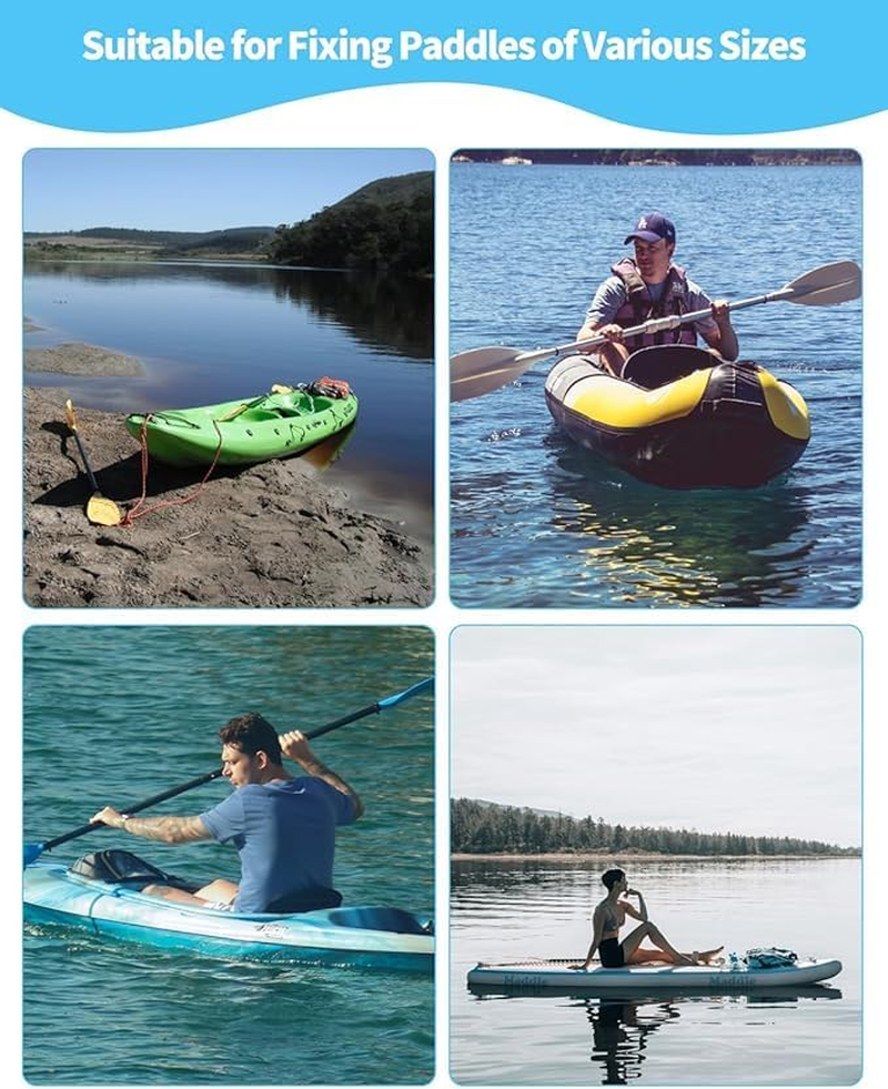 Kayak Paddle Holder,Kayak Paddle Clip, 8Pcs Kayak Paddle Strappaddleboard Paddle Holder, Inflatable Boat Paddle Keeper（Black） Hooks image number 3