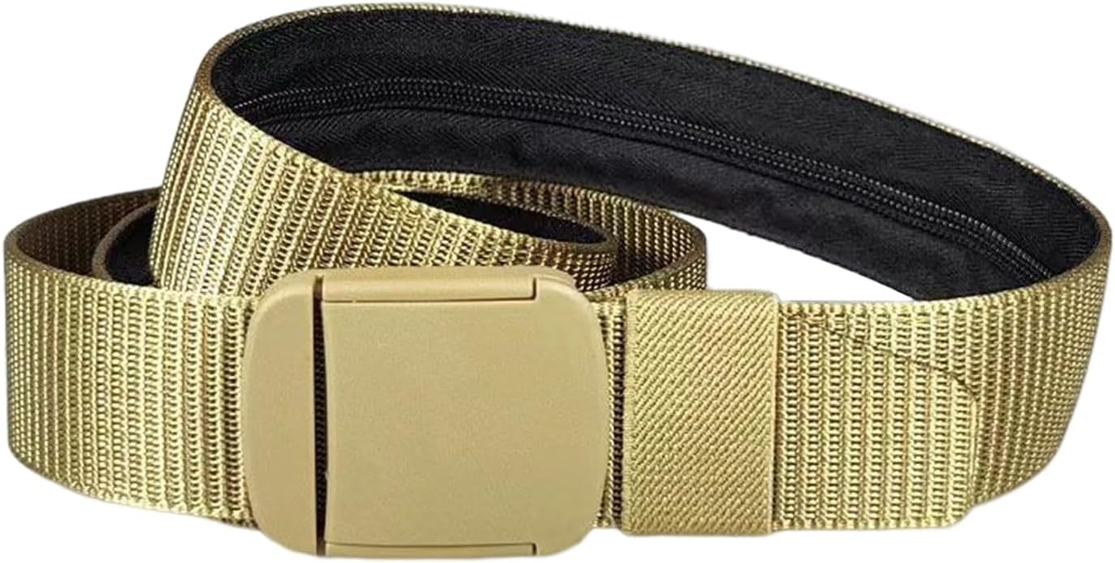Travel Security Money Belt, Money Belt with Hidden Money Pocket, Undercover Hidden Wallet, Adjustable Canvas Belt for Travel, Money Waist Belt Bag, Anti-Theft Passport Wallets for Men & Women image number 5