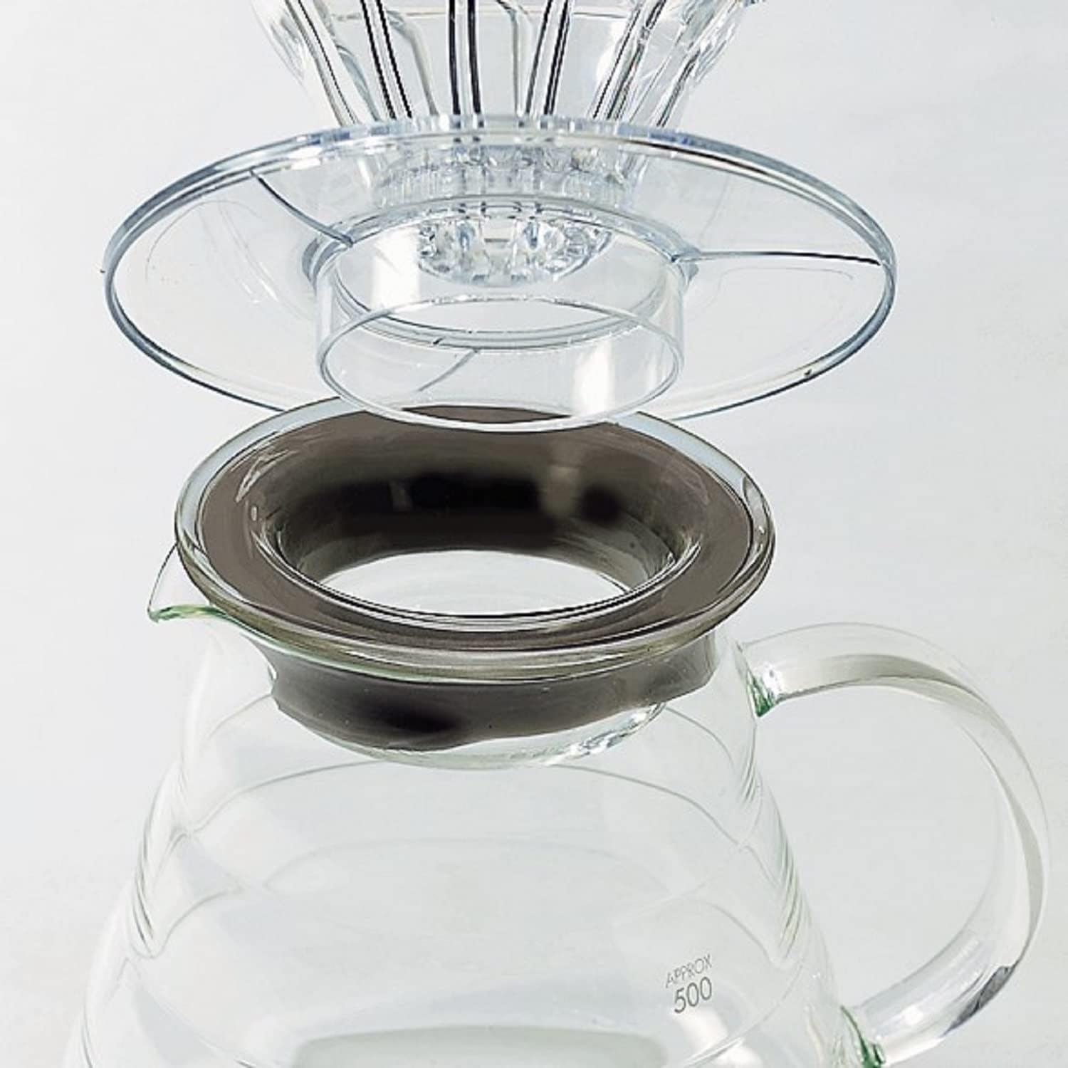 HARIO XGSR-60-TB V60 Glass Server, 600 Clear, 20.3 Fl Oz (600 Ml), 2-5 Cups, Microwavable, Made in Japan image number 2
