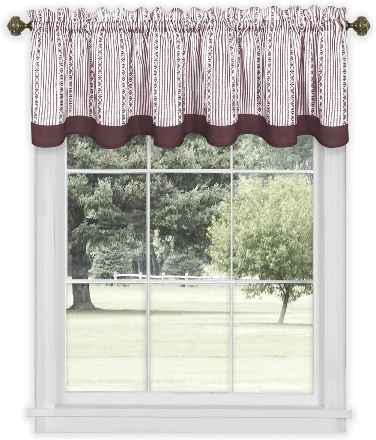 Achim Home Furnishings Westport Tier and Valance Set 58 X 36/58 X 14 - Black/White