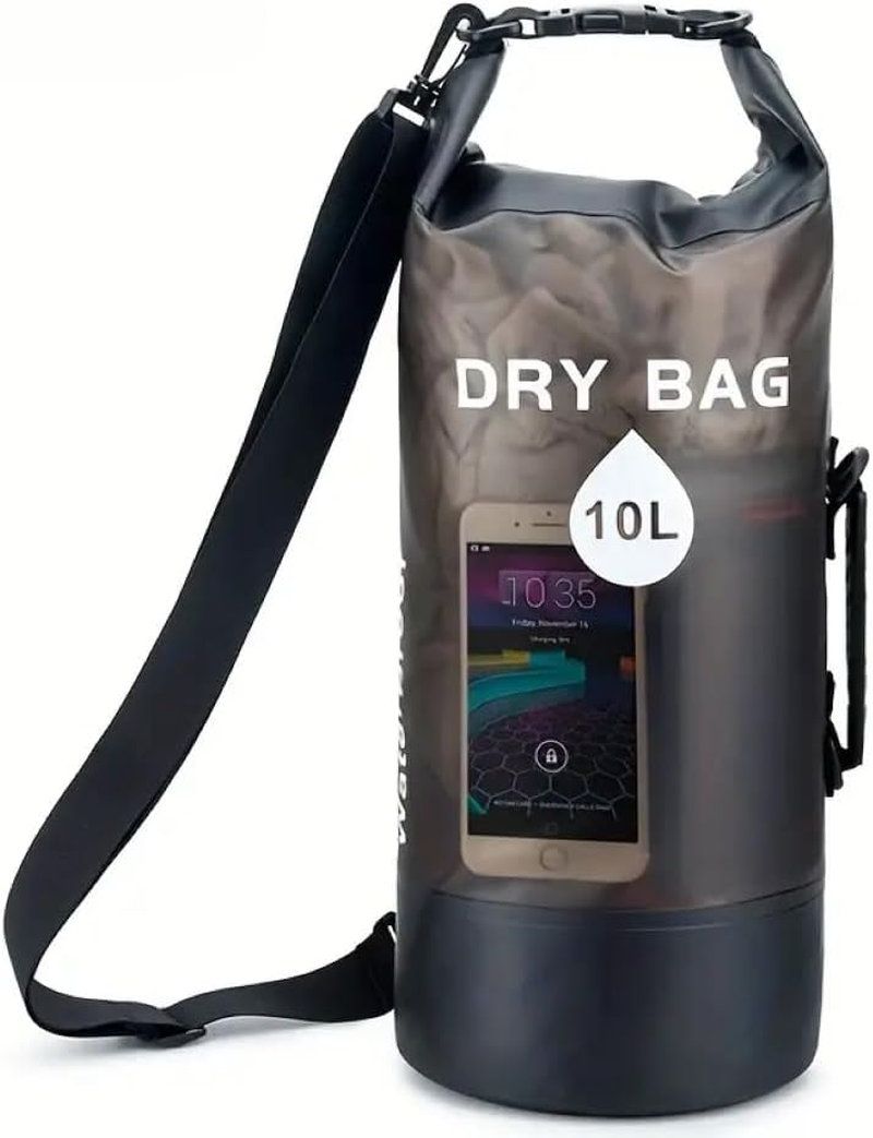 Azragon IPX6 Waterproof Dry Bag, 10L, Roll Top, Detachable Shoulder Strap for Kayaking, Rafting, Boating,Beach, Hiking, Camping and Fishing,Outdooers Sports. image number 2
