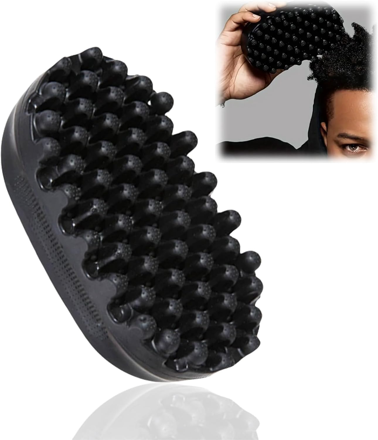 Curly Hair Brush,Rubber Hair Brush,Comb for Curly Hair,Twist Styler Brush,Afro Ha-Ir Bru-Sh,Washable Afro H-Air,Curling Brush,Afro Racket for Barbers and Daily Use,A-Fro Bru-Sh,Afro Sponge image number 6