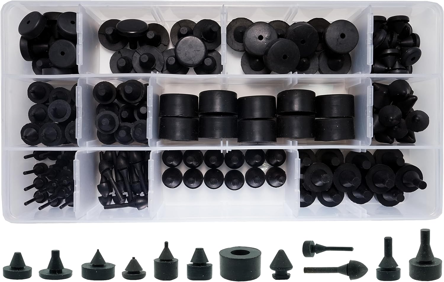 Dsnaduo 160 PCS Black Automotive Rubber Bumper Assortment, Rubber Stop Bumper Stopper Compatible with GM Ford and Chrysler Replace 20030, 8210, Fit Many Models image number 5