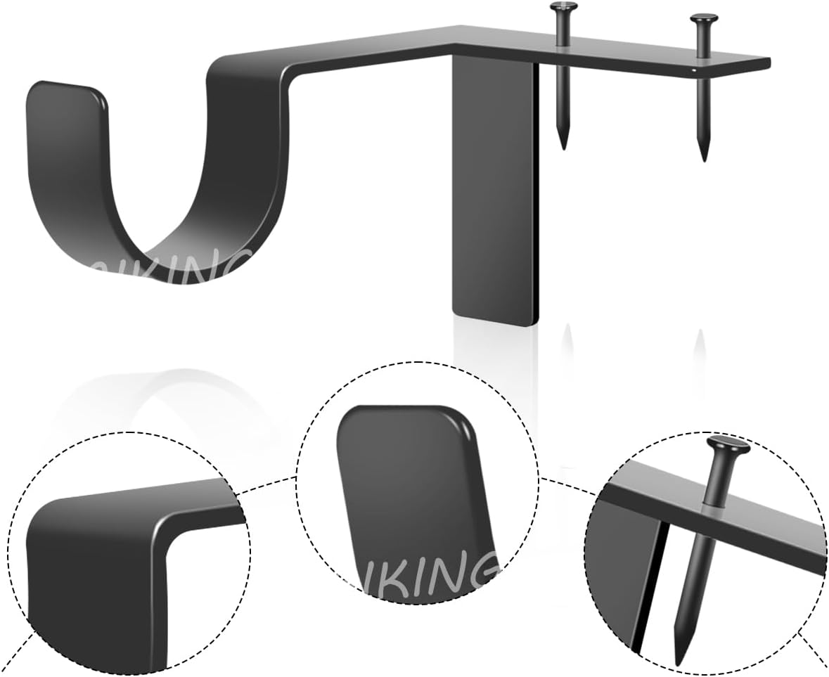 HAIKING Curtain Rod Bracket, 4 PCS Adjustable Curtain Rod Holders for Bedroom Kitchen Window Valance Decoration (Black & Silver) image number 4