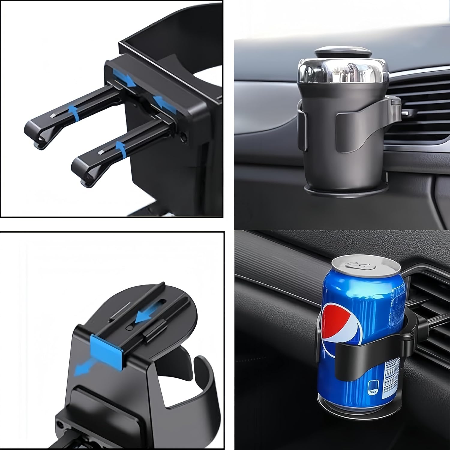 Adjustable Air Vent Cup Bottle Mount,2 Pcs Car Cup Holder, Universal Multifunction Car Drink Holder,Cup Holder Expander,Expander with Adjustable Base,For Car Universal Cup Holder image number 3