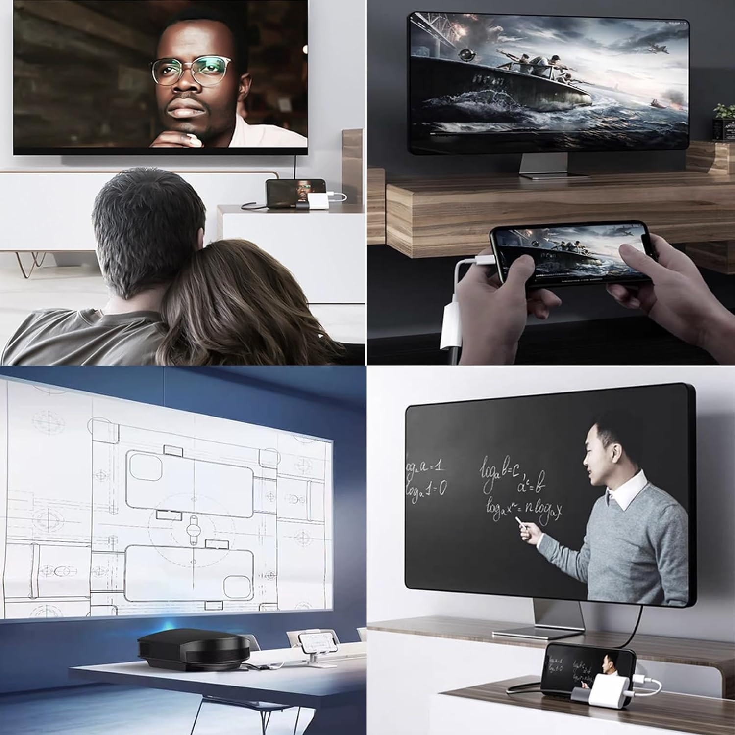 HDMI Adapter for Iphone Ipad, 1080P HDMI Adapter for Iphone to TV Sync Screen Video & Audio Digital AV Converter with Charging for Iphone, Ipad, Ipod on Hdtv/Projector/Monitor, Plug & Play image number 3