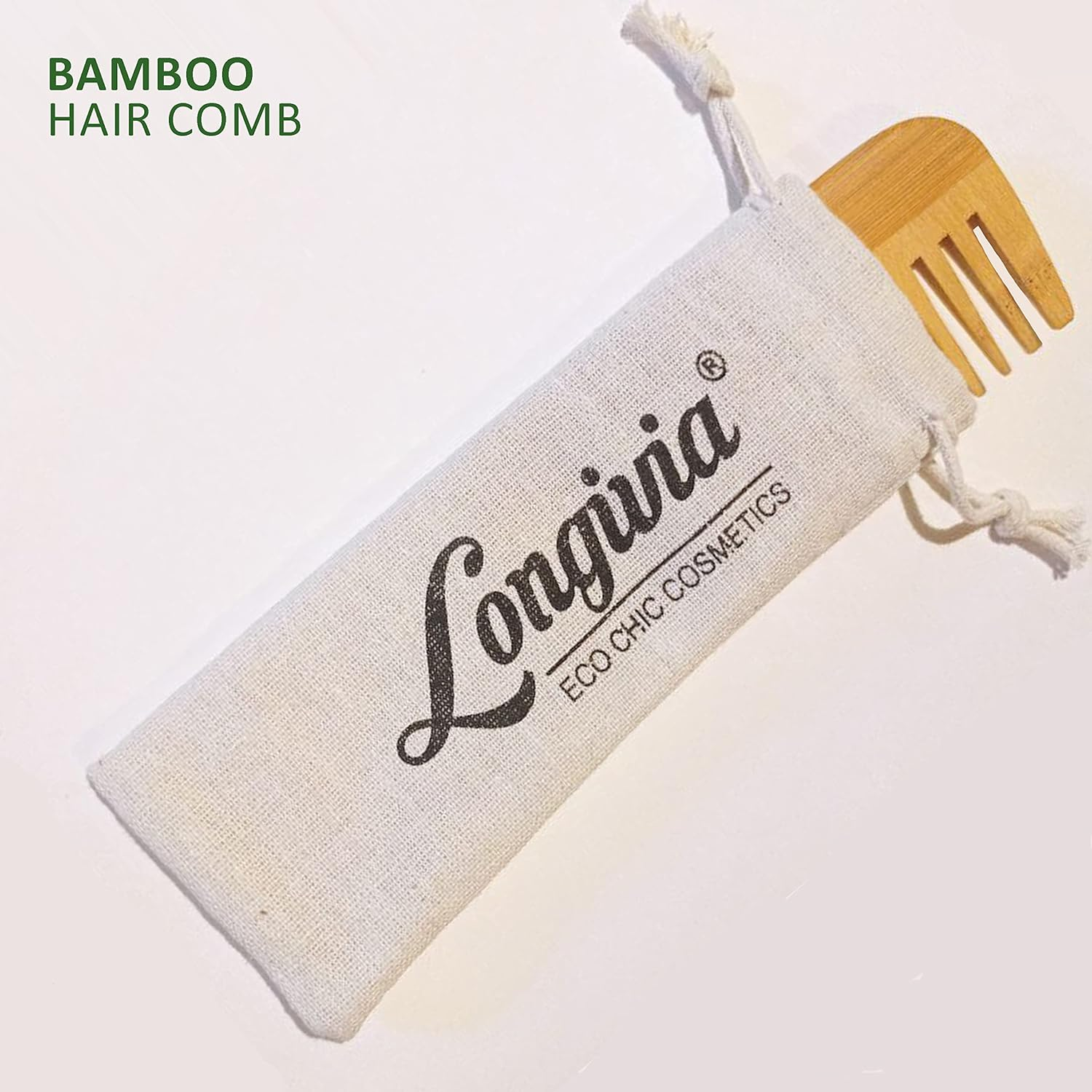 Longivia&reg; Comb for Curls Hair Ecological Wooden Comb Coarse 100% Natural Bamboo Curling Comb Natural Curls - Comb Wide Tooth Comb image number 5