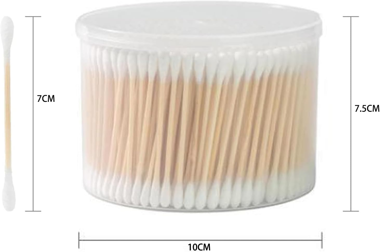 Bamboo Cotton Swabs Double-Tipped round Thick Tips | 100% Cotton Biodegradable & Organic Unbleached Natural | Q-Tips Safety Swabs | Wooden Cotton Buds for Ears Makeup or Nails 500 Count image number 2