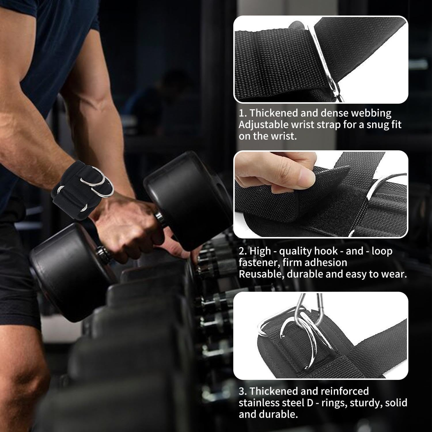 AIRTILY 2 Piece Weight Lifting Power Belt, Anti-Slip Kee-Resistant Wristband, Wrist Belt, Fitness Equipment, Strength Training Accessories, Weight Lifting Aid Equipment image number 5