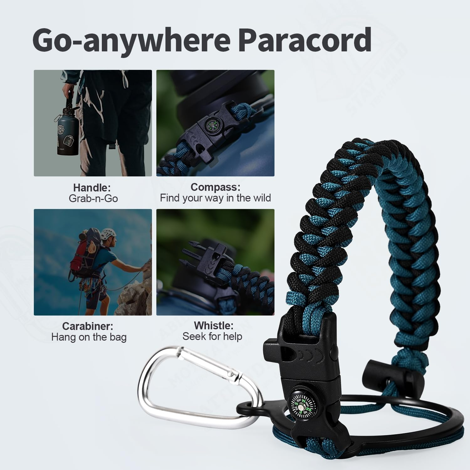 Wixbyti 1900Ml Insulated Water Bottle with Straw (Cold for 48 Hrs), Half Gallon Stainless Steel Triple Wall Vacuum Sports Water Jug, Leakproof Hydro Cup Flask with Straw Spout Lids & DIY Stickers image number 4