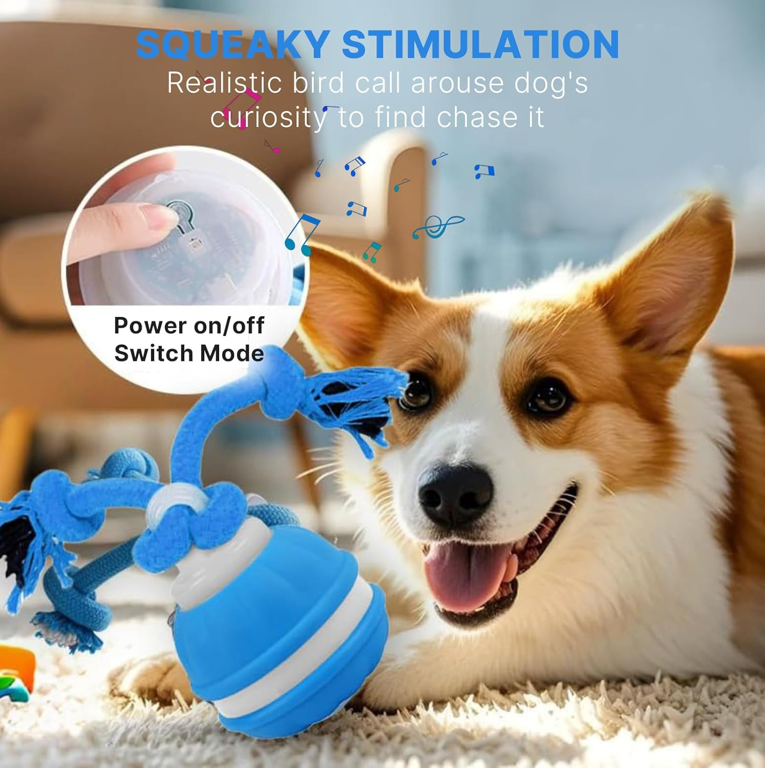 Velmoriah Interactive Dog Ball Toys, 2025 New Upgraded Motion-Activated Rolling Ball with Squeaky Sound & Stimulation, USB Rechargeable Bouncing Ball for Cat & Puppies & Medium Dogs image number 4