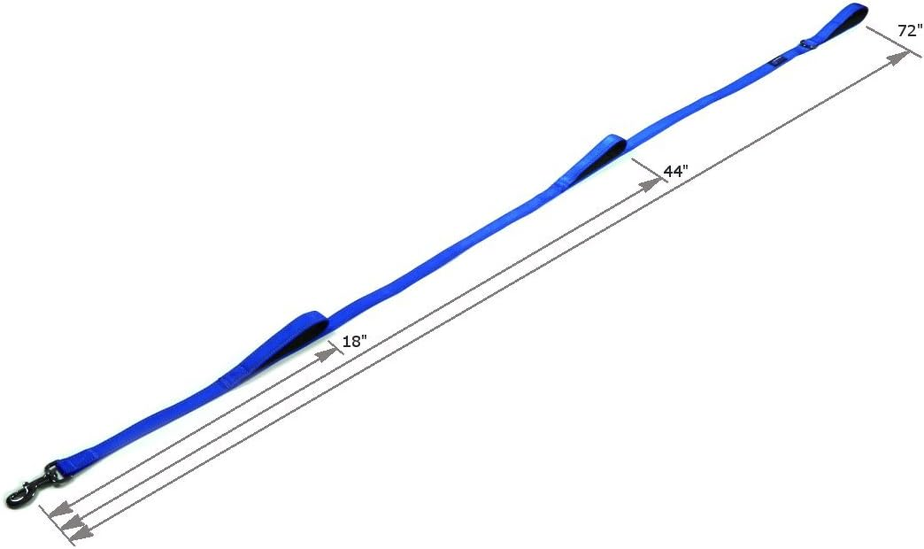 Max and Neo Triple Handle Traffic Dog Leash - Reflective, Donates to Dog Rescue (Blue) image number 2