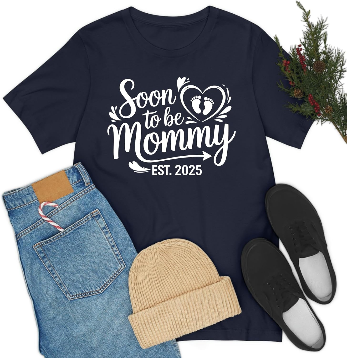 Funny Soon to Be Mommy 2025 Mother'S Day First Time Mom Pregnancy T-Shirt for Women image number 2