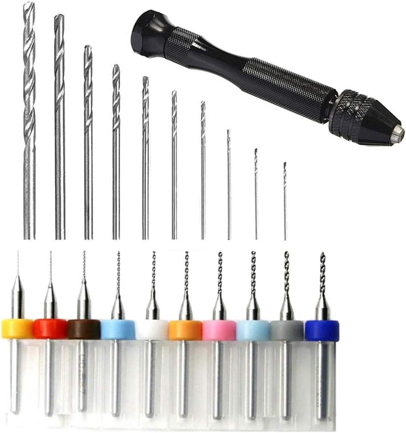 KEWAYO 10Pcs PCB Drill Bits Set Spiral Flute Carbide 0.3Mm-1.2Mm Micro Drill Bits 1/8" Shank for Print Circuit Board Stone Dremel Jewelry CNC Punching Engraving image number 5