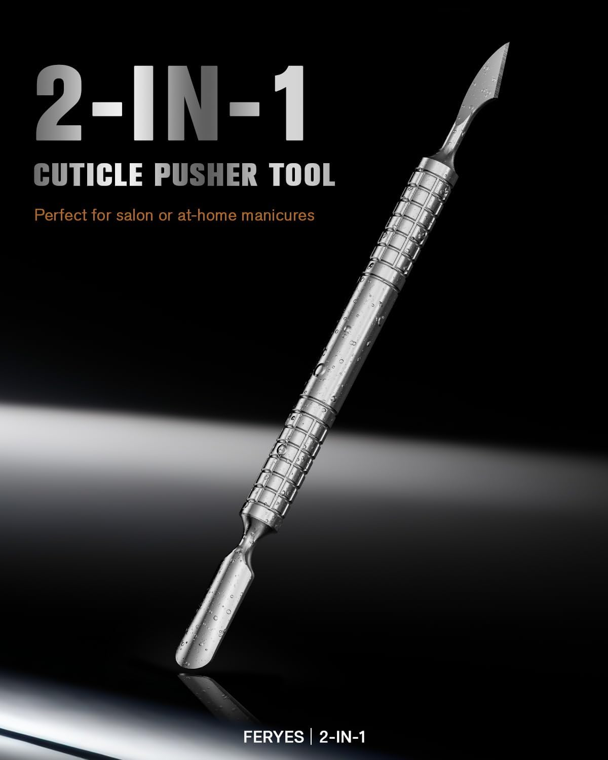 2025 Upgraded Dual Head Cuticle Pusher Remover Tool - Curved & Chisel Edge Stainless Steel, Ergonomic Non-Slip Handle for Professional Salon & Home Manicure Nail image number 5