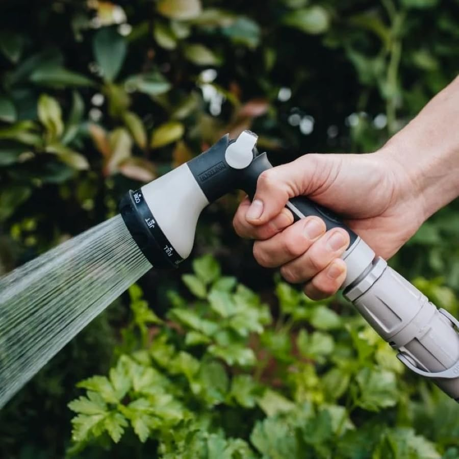 HOSELINK 30M Retractable Garden Hose Reel (Charcoal), 8-Pattern Spray Nozzle, Uv-Stabilized Kink-Free Hose, Wall Mounted Complete Watering Solution for Backyard, Garden & Outdoor image number 3