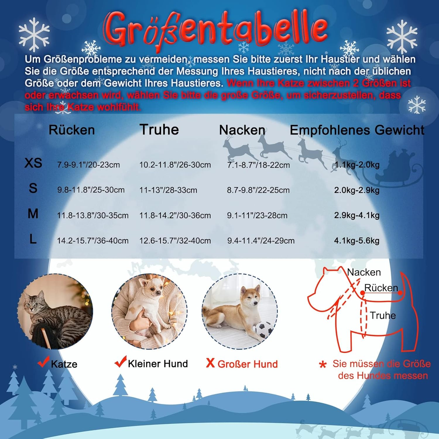 RANYPET Pack of 2 Cat Jumpers Christmas Puppy Knitted Jumper, Christmas Pattern Knitwear Warm Pet Jumper for Kittens and Small Dogs L image number 4