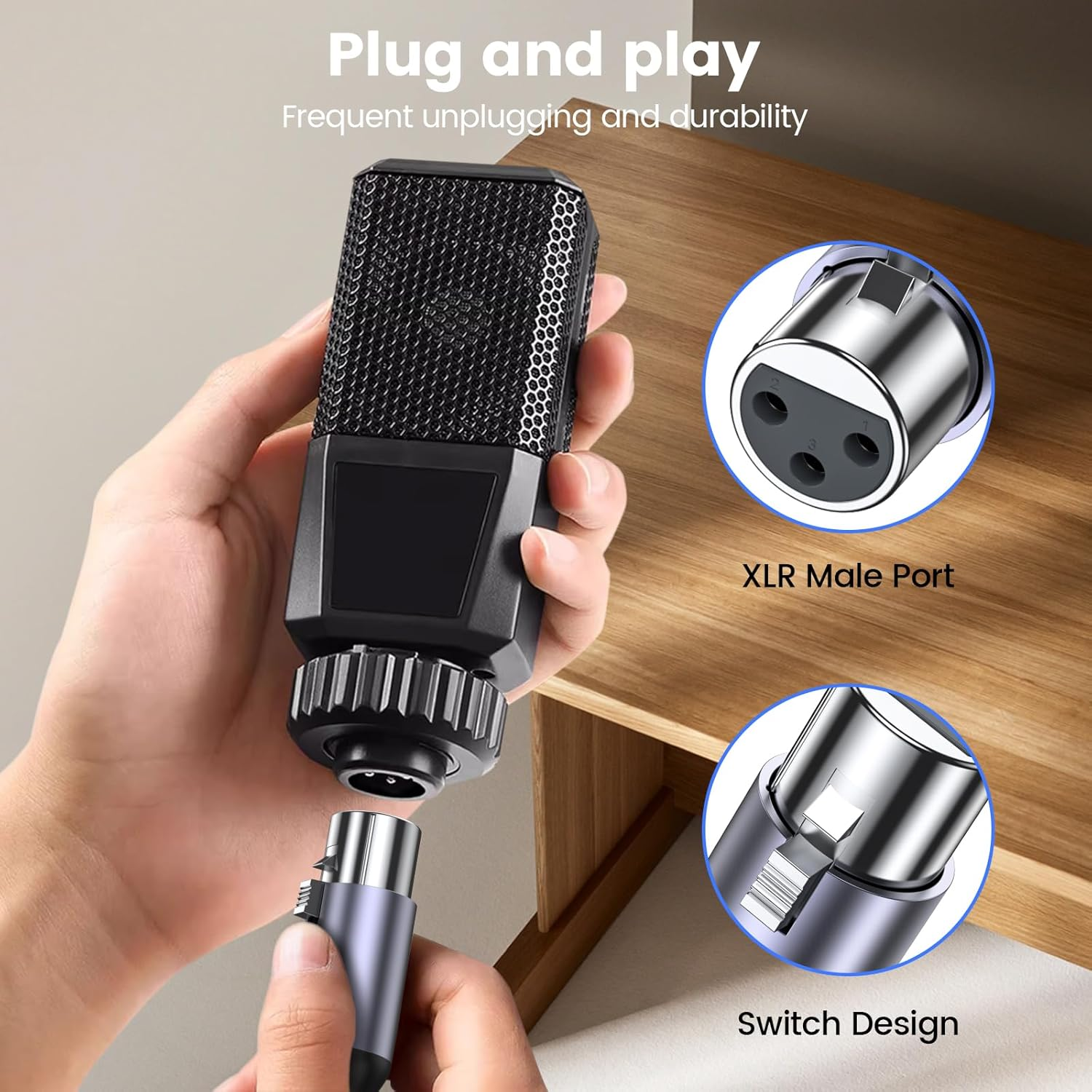 MOSWAG 3.5Mm to XLR Female Cable 3FT, 1/8 Inch to XLR Female Cable, 1/8 Inch TRS to XLR Female 3 Pin Microphone Cable, Balanced Stereo(1/8 to XLR) Compatible with Computer, Speakers, Microphone, Etc image number 1