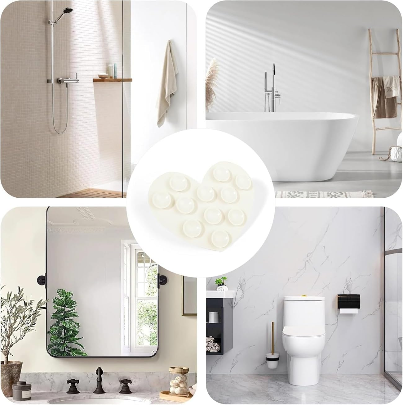 WADY 1Pcs Silicone Wall Hair Collector, Hair Catcher Shower Wall,Shower Drain Hair Catcher with Strong Suction Cup, Reusable Bathroom Hair Trap for Tub & Shower Drain Protection (Black)