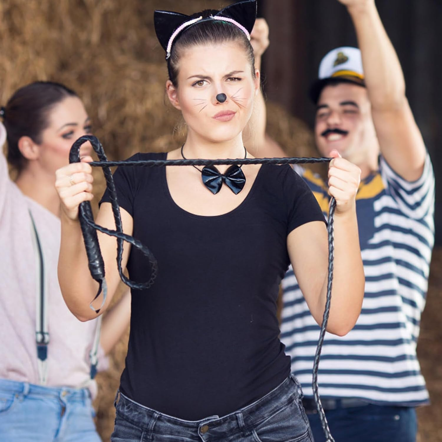 210Cm Horse Riding Crop，Handle Flogger Whip Tickler Role Play Prop Hen Party Accessories (Red) image number 4