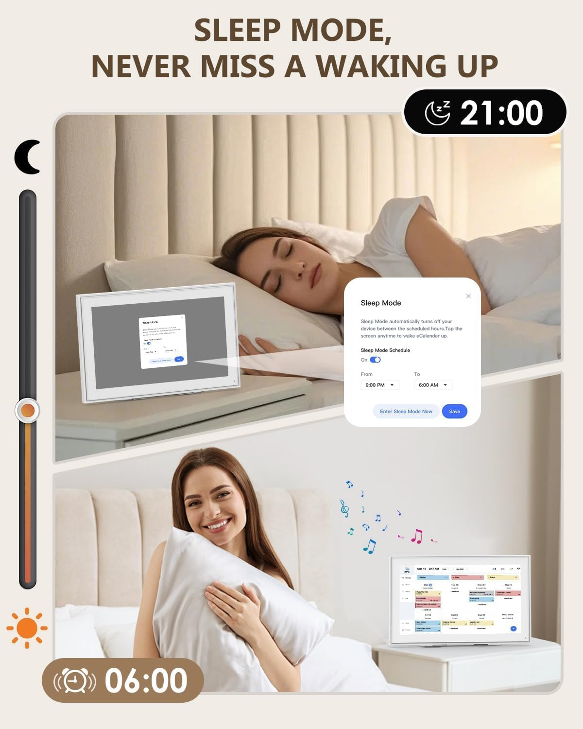 Digital Calendar 15.6Inch Smart Calendar & Full HD Chore Chart & Electronic Calendar for Home, Smart WIFI Touchscreen Interactive Display for Family Schedules, Wall-Mounted (15.6 Inch White) - 15.6 Inch White image number 3