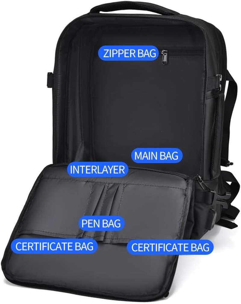 Travel Laptop Backpack 16 Inch with USB Charging Port - Waterproof Travel Backpack for Men & Women, Insulated Lunch Bag with Large Capacity, Tsa-Friendly Airline Approved Computer Backpack - Brown image number 7