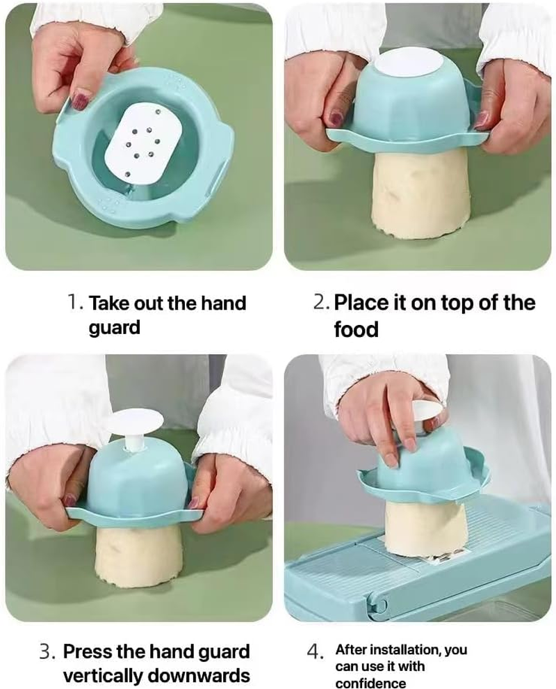 Vegetable Chopper, Onion Chopper, 15 in 1Professional Food Chopper Multifunctional Vegetable Slicer, Dicing Machine, Adjustable Vegetable Cutter with Container-Blue image number 4