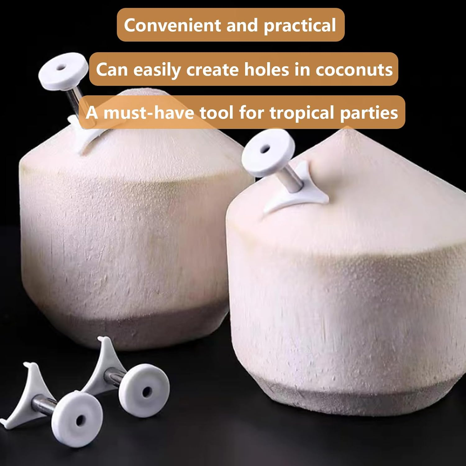 Duoduole 4 Pcs Coconut Opener Tool Stainless Steel Coconut Hole Punchers Coconut Tool Easy to Open Coconut Hole Punchers image number 4