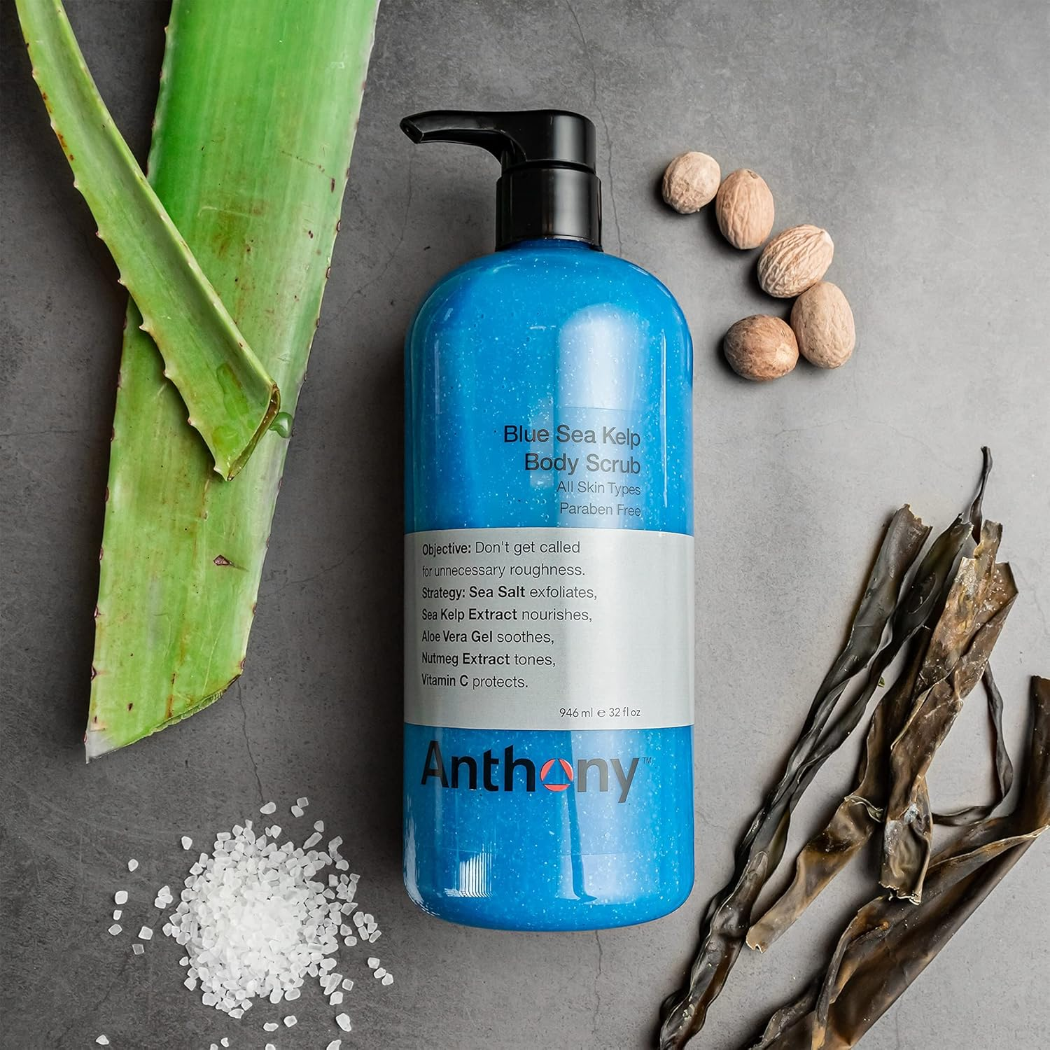 Anthony Blue Sea Kelp Body Scrub, 946 Ml