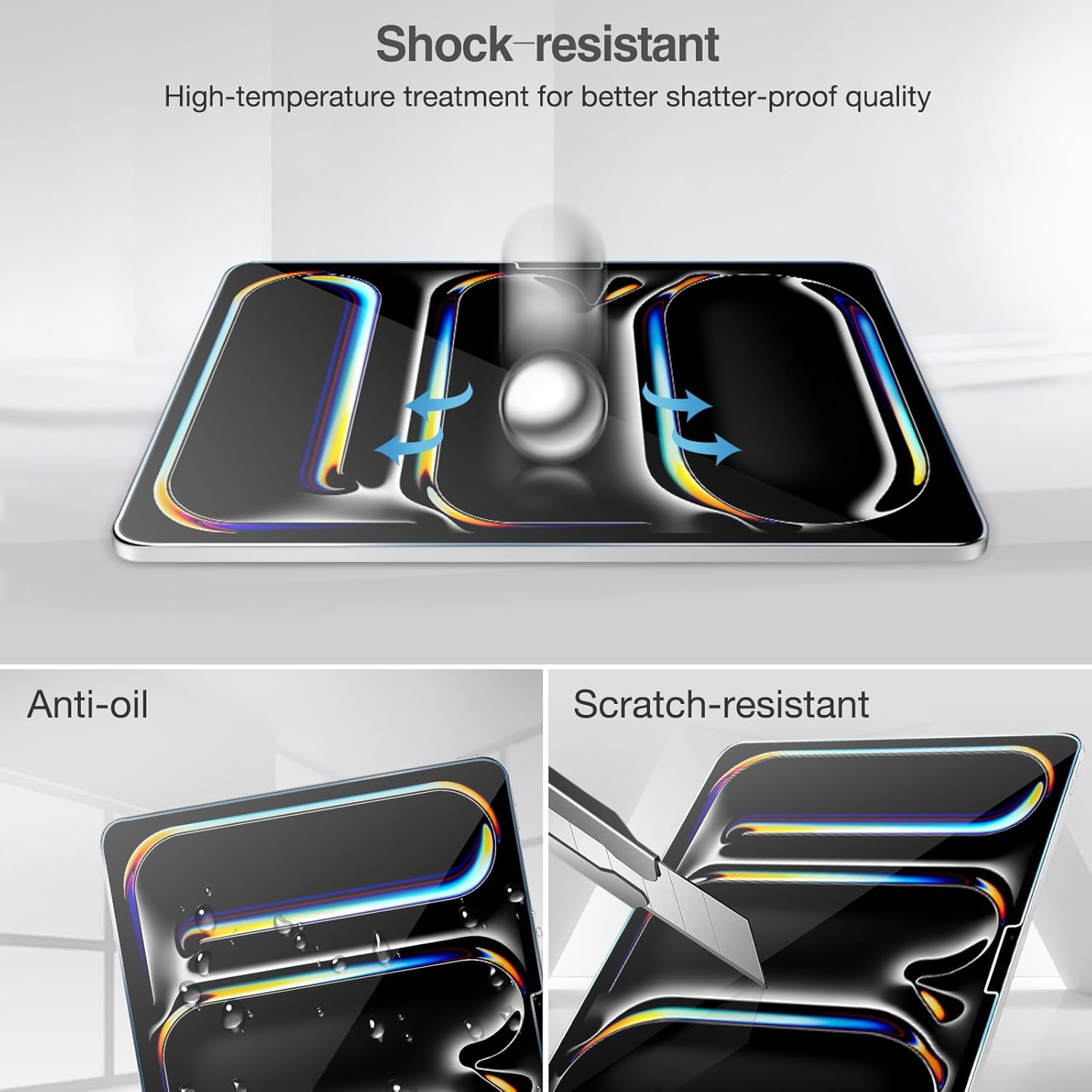 Procase 2+2 Pack Screen Protector for Ipad Pro 11 Inch 2025/2024 (M5/M4) with Camera Lens Protector, Tempered Glass Film for Ipad Pro 11" -2Clear image number 6