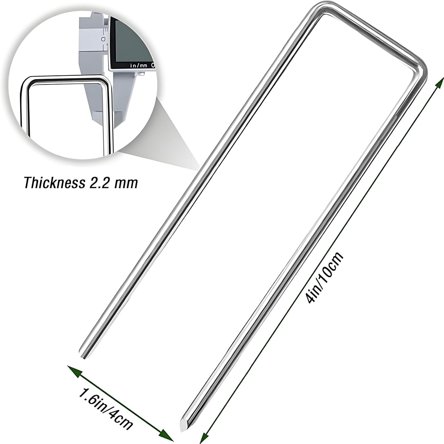 MYTOAU 100 PCS Landscape Staples Garden Stakes,U Shaped Galvanized Pins 4 Inch Heavy Duty Galvanized Garden Staple Tent Pegs for Fences,Lawns,Weed Barriers,Landscape Fabrics,Netting, Irrigation Hose