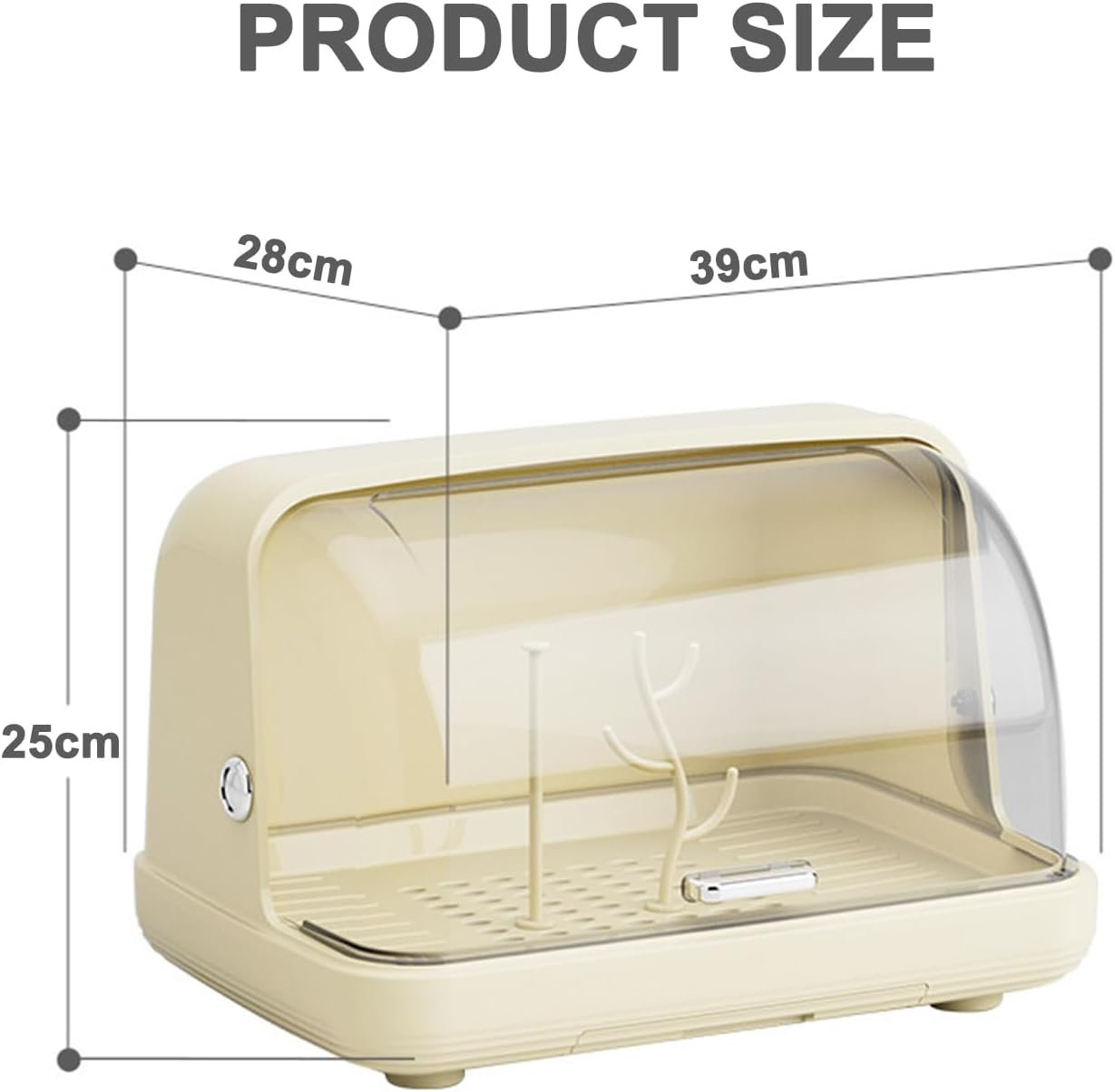 Baby Bottle Storage, Dustproof Baby Bottle Drying Rack, Bottle Dryer Holder with Cover Lid and Removable Drainboard, Bottle Rack Dryer for Kitchen Cabinet image number 6