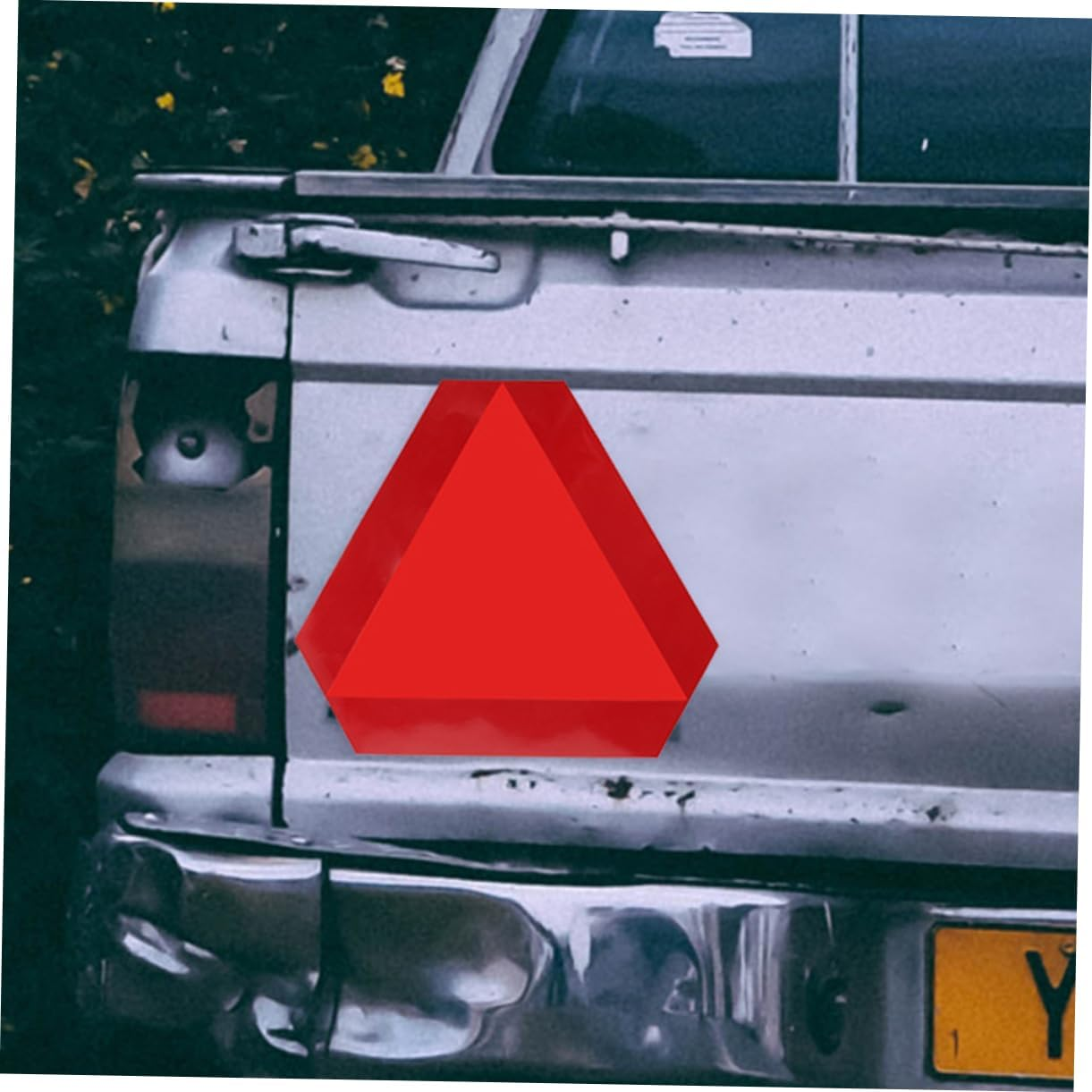 2Pcs Reflective Warning Triangle Sign for Slow Moving Vehicle Dark Signs image number 1
