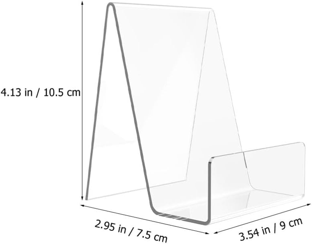 6Pcs Acrylic Book Display Stand Clear Easel with Ledge Tablet Holder Clear Acrylic Holder for Displaying Picture Desktop Freestanding Book for Books Pictures Notebooks image number 1