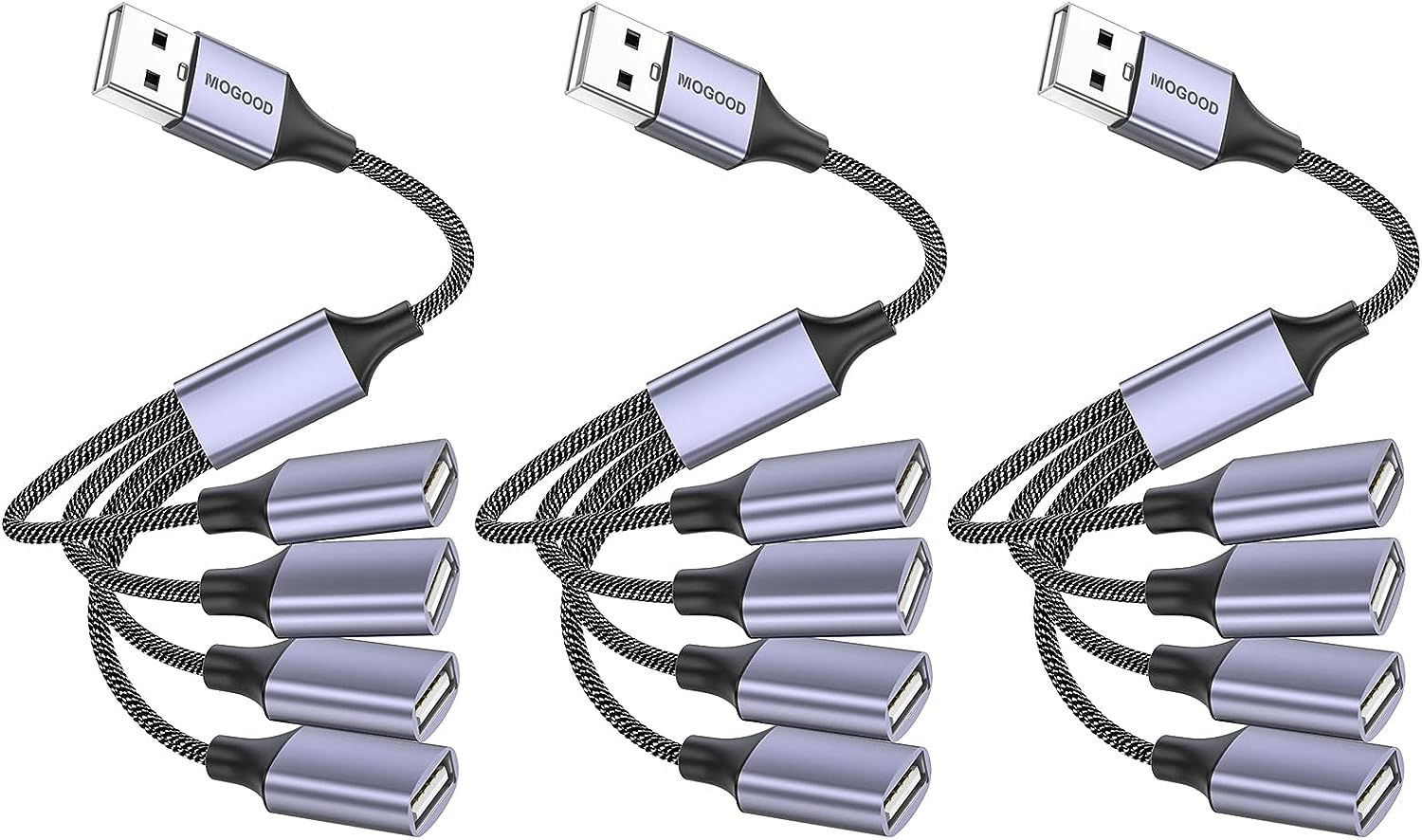 MOGOOD USB Splitter, 4 in 1 Cable Hub Adapter, Multi-Socket Converter with 4 Female Ports, Power Extension Cord for Pc/Car/Laptop/U Disk/Tv image number 6