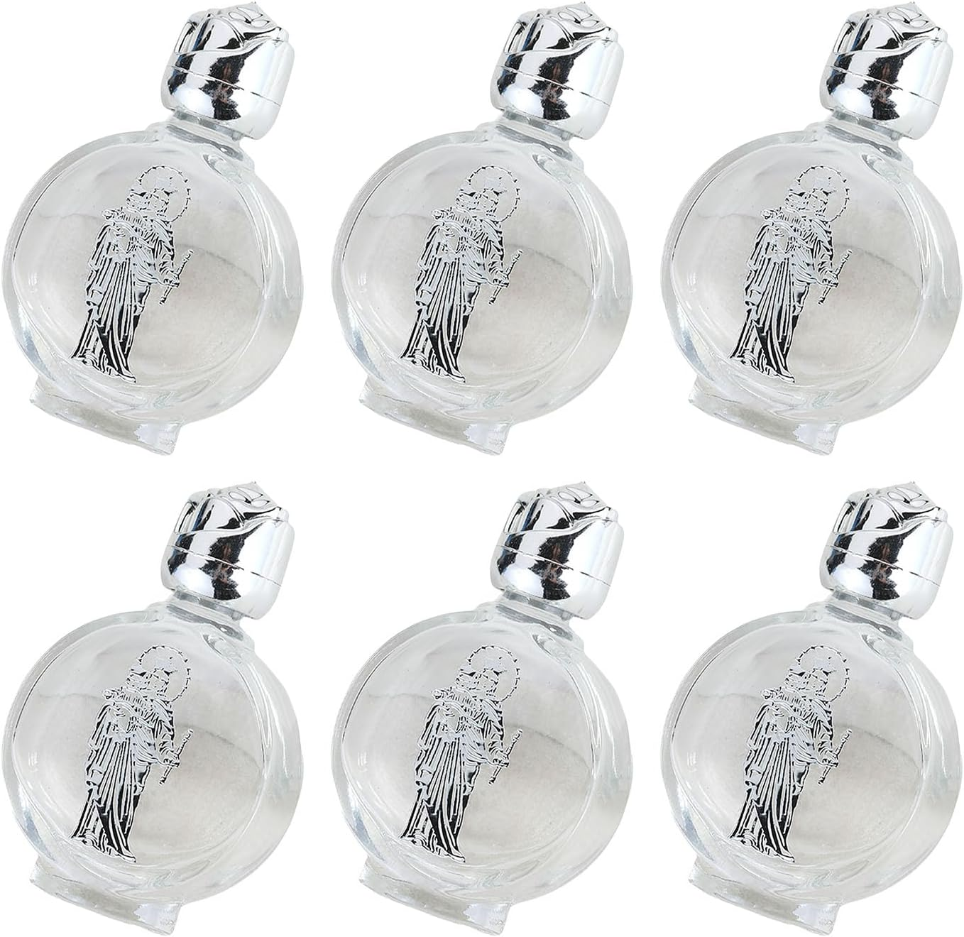 6Pcs Silver round 15Ml Crystal Water Container Travel Portable Water Bottle