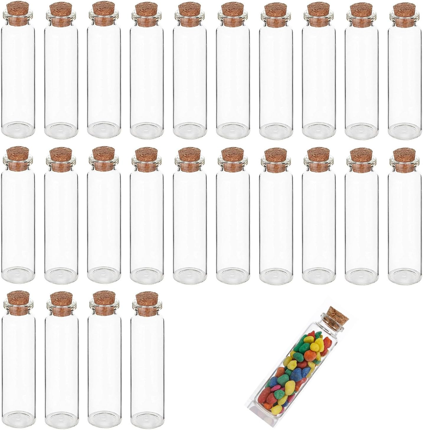 24 Pcs Corked Glass Baby Teeth Hair Keepsake Bottles Mini Wishing Jars for DIY Decoration for Preserving Memories, Glass Bottles Cork Stoppers Decoration Mini Glass Vials Cork Message Bottle